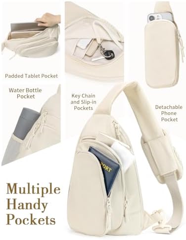 Ecosmile Women Nylon Crossbody Bag Anti-theft RFID Blocking Pocket Adjustable Shoulder Strap