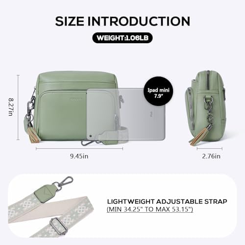 POIUGOYA Trendy Vegan Leather Crossbody Purse for Women, Travel Compatible with Built-in Wallet Medium Size