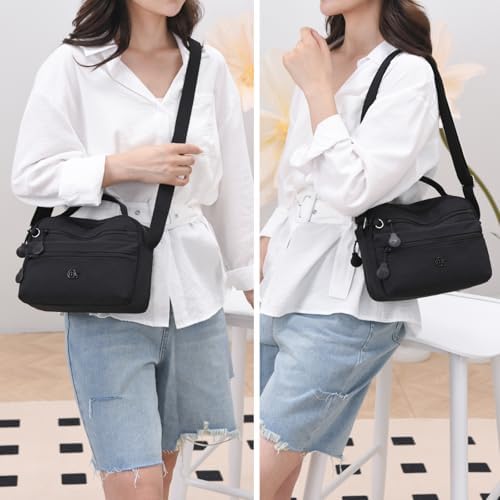 Eslcorri Women Small Shoulder Bag Nylon Simple Zipper Purse Lightweight Casual Mini Bag Eslcorri Women Casual Small Cros