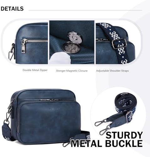 POIUGOYA Trendy Vegan Leather Crossbody Purse for Women, Travel Compatible with Built-in Wallet Medium Size