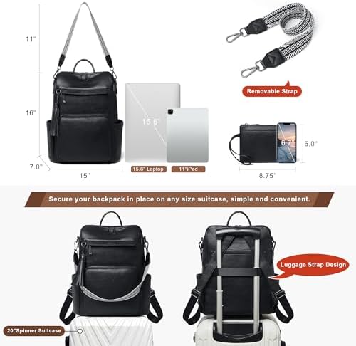 Shrrie Vegan Leather Women's 15.6 Inch Laptop Backpack for Work and Travel | Shrrie Vegan Leather Women's Laptop Backpa