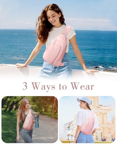 Ecosmile Women Nylon Crossbody Bag Anti-theft RFID Blocking Pocket Adjustable Shoulder Strap