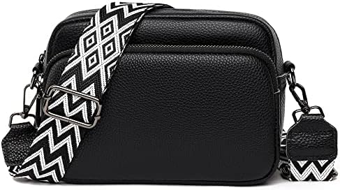 Women Genuine Leather Crossbody Bag for Everyday Use | Trendy Design Wide Strap Crossbody Bag | Camera Crossbody Purs