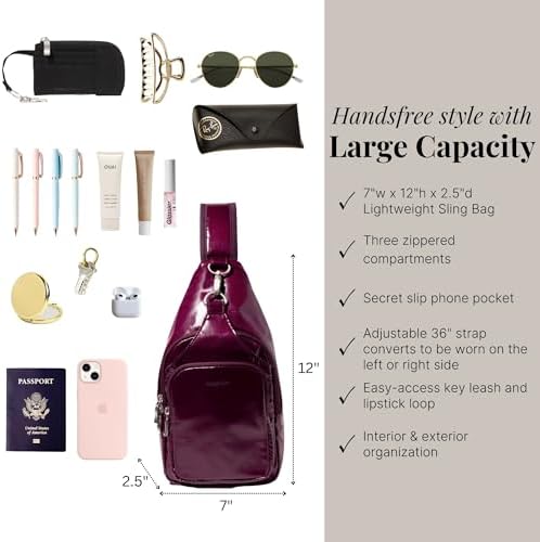 Baggallini Central Park Sling Leather Shoulder Bag for Women | Baggallini Central Park Sling Crossbody Bag for Men | Ba