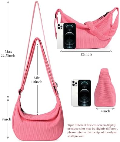 Trendy Crossbody Sling Bag for Women Men: Crescent Bag with Adjustable Strap, 2 Zippers, Lightweight