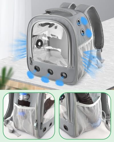 Portable Guinea Pig Carrier Backpack for Pet Bunny Chinchilla Outgoing with Water Bottle Holder & Detachable Pad (Pink)