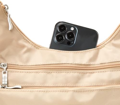 Baggallini Essential Hobo Handbag for Women W/RFID Protection Lightweight Travel Purse Handbag Crossbody Bag