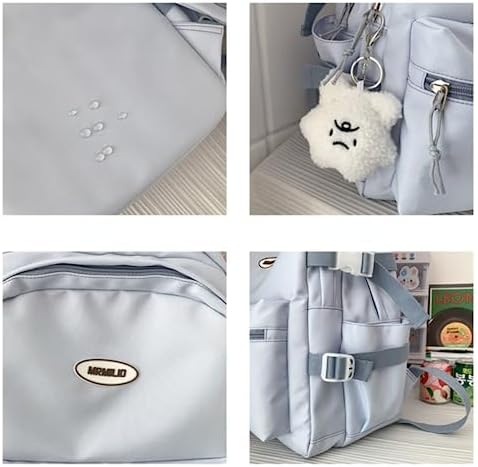 Kawaii Waterproof Backpack for Women Dark Blue