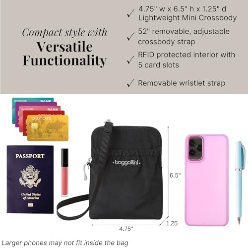 Baggallini Bryant Pouch Small Crossbody Bag for Women - Lightweight Crossbody Pouch - Perfect Phone Purse