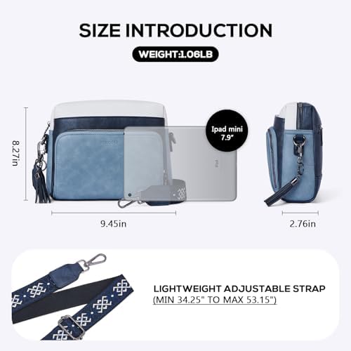 POIUGOYA Trendy Vegan Leather Crossbody Purse for Women, Travel Compatible with Built-in Wallet Medium Size