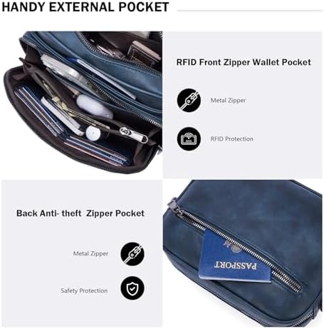 POIUGOYA Trendy Vegan Leather Crossbody Purse for Women, Travel Compatible with Built-in Wallet Medium Size