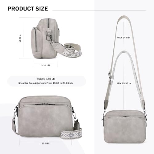 POIUGOYA Trendy Vegan Leather Crossbody Purse for Women, Travel Compatible with Built-in Wallet Medium Size