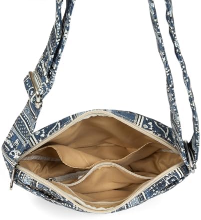 Malirona Women's Durable Small Floral Crossbody Bag Canvas Messenger Handbag Multi Pocket Travel Satchel Purse Malirona