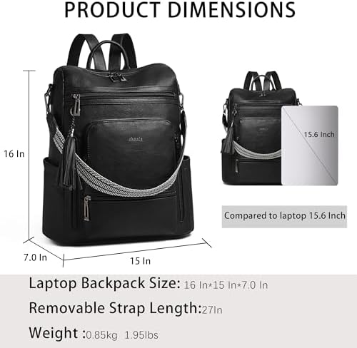 Shrrie Vegan Leather Women's 15.6 Inch Laptop Backpack for Work and Travel | Shrrie Vegan Leather Women's Laptop Backpa