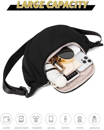 GASSDA Crossbody Bags for Women Crescent Bag Nylon Sling Bag Purse with Adjustable Strap Global Recycled Standard Daily