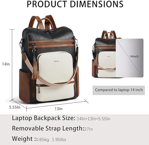 Shrrie Vegan Leather Women's 15.6 Inch Laptop Backpack for Work and Travel | Shrrie Vegan Leather Women's Laptop Backpa