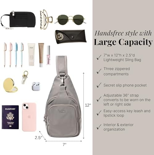 Baggallini Central Park Sling Leather Shoulder Bag for Women | Baggallini Central Park Sling Crossbody Bag for Men | Ba