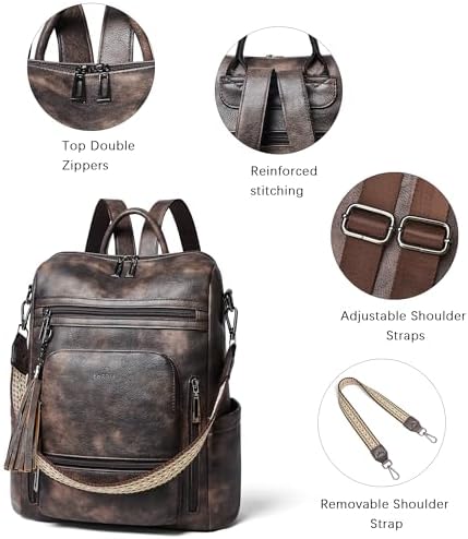 Shrrie Vegan Leather Women's 15.6 Inch Laptop Backpack for Work and Travel | Shrrie Vegan Leather Women's Laptop Backpa