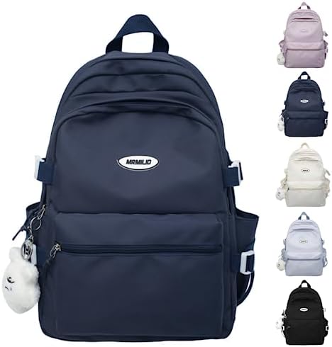 Kawaii Waterproof Backpack for Women Dark Blue