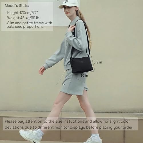 Eslcorri Women Small Shoulder Bag Nylon Simple Zipper Purse Lightweight Casual Mini Bag Eslcorri Women Casual Small Cros