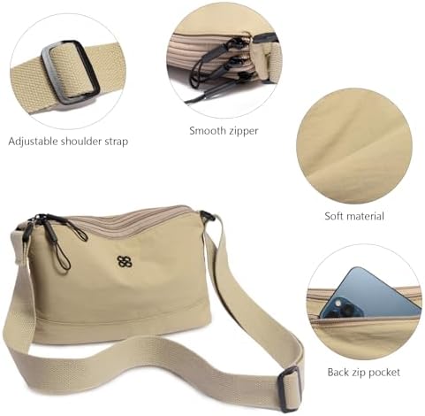 Eslcorri Women Small Shoulder Bag Nylon Simple Zipper Purse Lightweight Casual Mini Bag Eslcorri Women Casual Small Cros