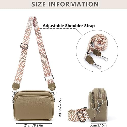Women Genuine Leather Crossbody Bag for Everyday Use | Trendy Design Wide Strap Crossbody Bag | Camera Crossbody Purs