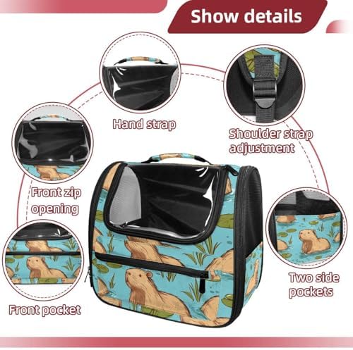 Capybara Pet Soft Sided Travel Carrier for Cats and Puppies, Portable and Comfortable, Perfect for Airlines and Car Trip
