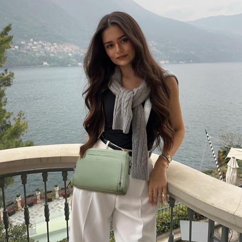 POIUGOYA Trendy Vegan Leather Crossbody Purse for Women, Travel Compatible with Built-in Wallet Medium Size