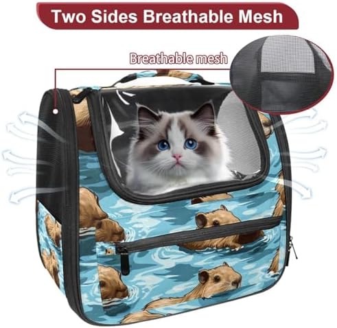Capybara Pet Soft Sided Travel Carrier for Cats and Puppies, Portable and Comfortable, Perfect for Airlines and Car Trip