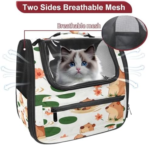 Capybara Pet Soft Sided Travel Carrier for Cats and Puppies, Portable and Comfortable, Perfect for Airlines and Car Trip