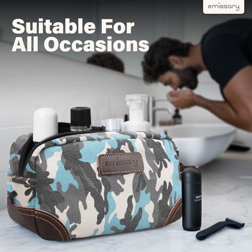 Men's Emissary Water-Resistant Toiletry Bag | Men’s Emissary Canvas Travel Dopp Kit | Men's Emissary Travel Bathroom Ba
