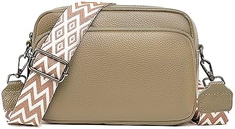 Women Genuine Leather Crossbody Bag for Everyday Use | Trendy Design Wide Strap Crossbody Bag | Camera Crossbody Purs