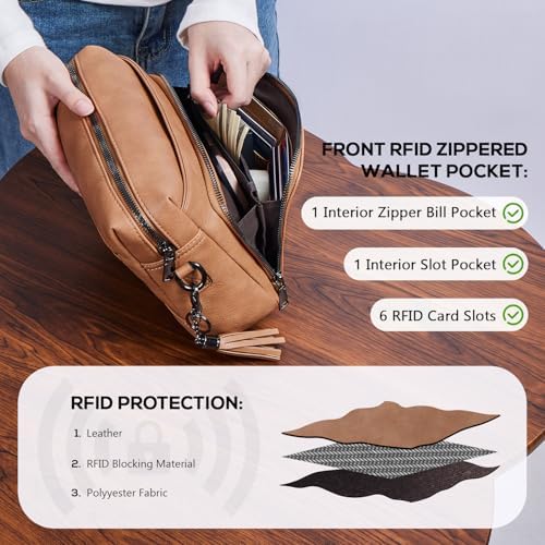 POIUGOYA Trendy Vegan Leather Crossbody Purse for Women, Travel Compatible with Built-in Wallet Medium Size