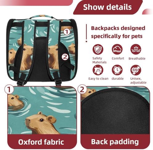 Capybara Pet Soft Sided Travel Carrier for Cats and Puppies, Portable and Comfortable, Perfect for Airlines and Car Trip