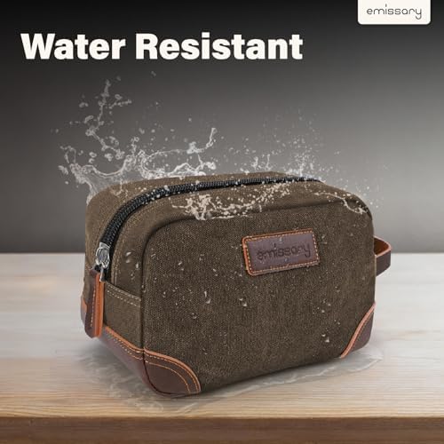 Men's Emissary Water-Resistant Toiletry Bag | Men’s Emissary Canvas Travel Dopp Kit | Men's Emissary Travel Bathroom Ba