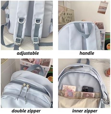 Kawaii Waterproof Backpack for Women Dark Blue