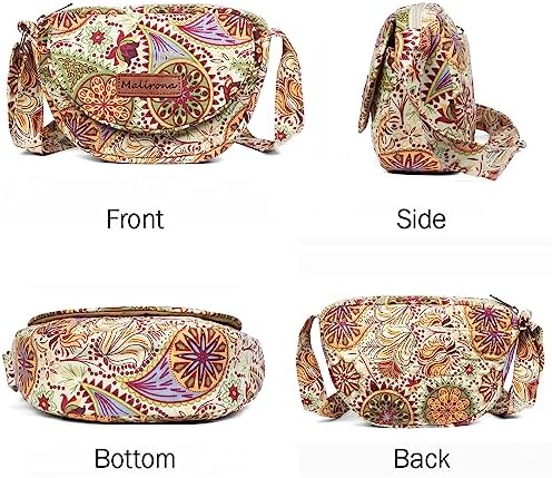 Malirona Women's Durable Small Floral Crossbody Bag Canvas Messenger Handbag Multi Pocket Travel Satchel Purse Malirona