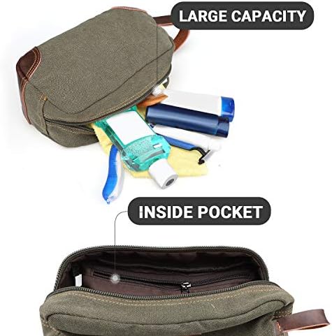 Men's Emissary Water-Resistant Toiletry Bag | Men’s Emissary Canvas Travel Dopp Kit | Men's Emissary Travel Bathroom Ba
