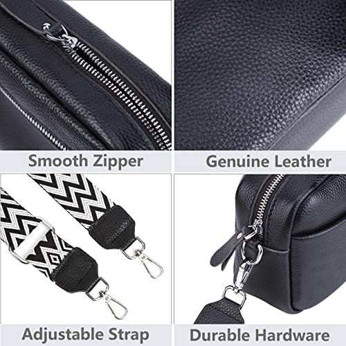 Women Genuine Leather Crossbody Bag for Everyday Use | Trendy Design Wide Strap Crossbody Bag | Camera Crossbody Purs