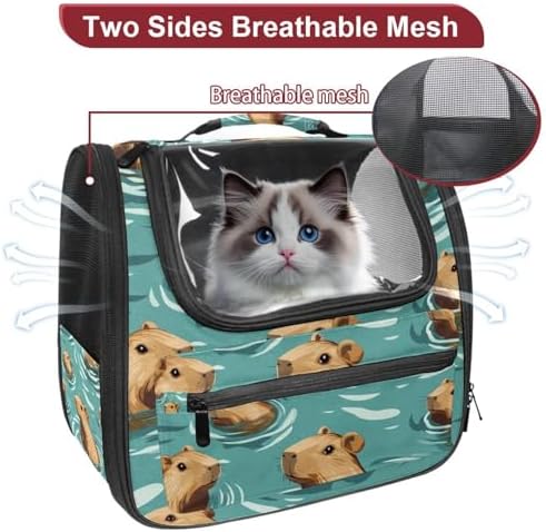 Capybara Pet Soft Sided Travel Carrier for Cats and Puppies, Portable and Comfortable, Perfect for Airlines and Car Trip