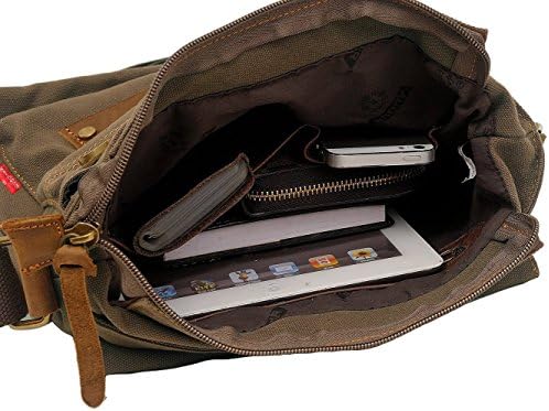 AIBAG Vintage Small Canvas Shoulder Bag for Women Everyday Use | AIBAG Messenger Bag Crossbody Purse with Multiple Comp