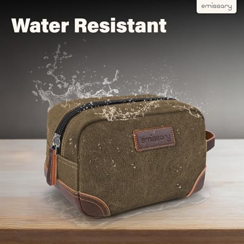 Men's Emissary Water-Resistant Toiletry Bag | Men’s Emissary Canvas Travel Dopp Kit | Men's Emissary Travel Bathroom Ba