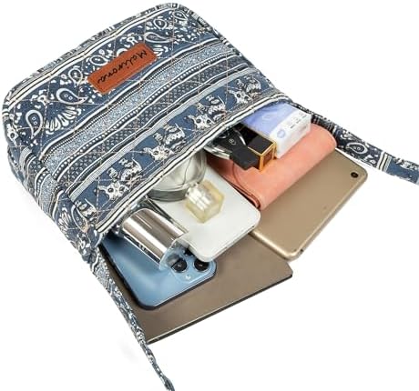 Malirona Women's Durable Small Floral Crossbody Bag Canvas Messenger Handbag Multi Pocket Travel Satchel Purse Malirona