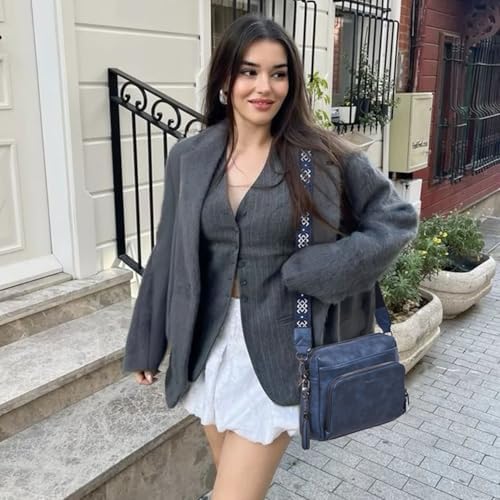 POIUGOYA Trendy Vegan Leather Crossbody Purse for Women, Travel Compatible with Built-in Wallet Medium Size