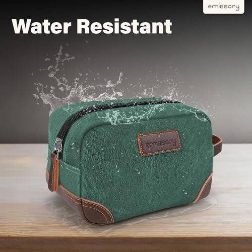 Men's Emissary Water-Resistant Toiletry Bag | Men’s Emissary Canvas Travel Dopp Kit | Men's Emissary Travel Bathroom Ba