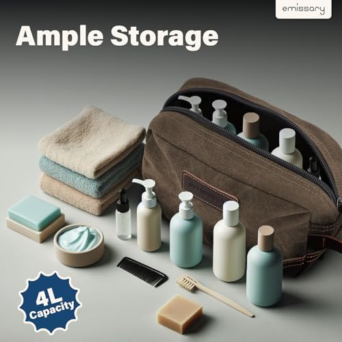 Men's Emissary Water-Resistant Toiletry Bag | Men’s Emissary Canvas Travel Dopp Kit | Men's Emissary Travel Bathroom Ba