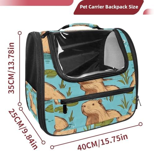 Capybara Pet Soft Sided Travel Carrier for Cats and Puppies, Portable and Comfortable, Perfect for Airlines and Car Trip
