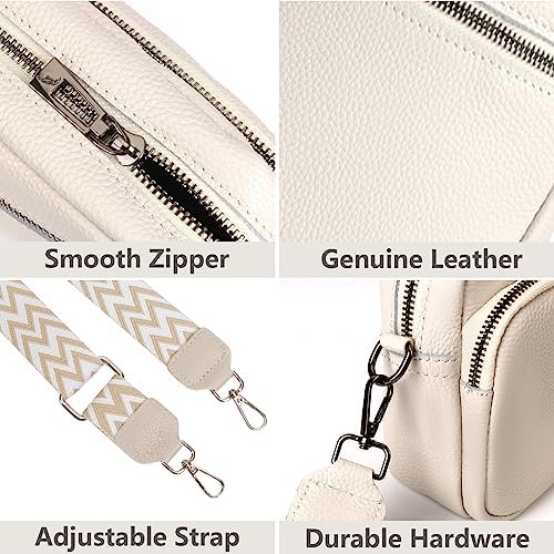 Women Genuine Leather Crossbody Bag for Everyday Use | Trendy Design Wide Strap Crossbody Bag | Camera Crossbody Purs