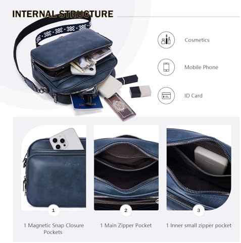 POIUGOYA Trendy Vegan Leather Crossbody Purse for Women, Travel Compatible with Built-in Wallet Medium Size