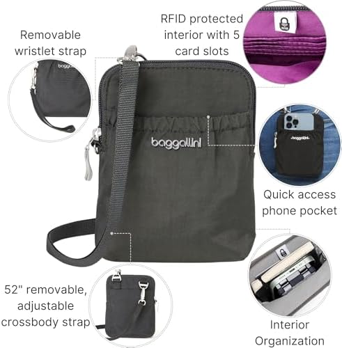 Baggallini Bryant Pouch Small Crossbody Bag for Women - Lightweight Crossbody Pouch - Perfect Phone Purse